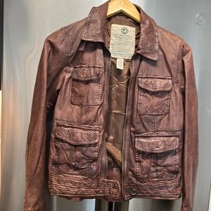 Lucky Brand leather bomber jacket